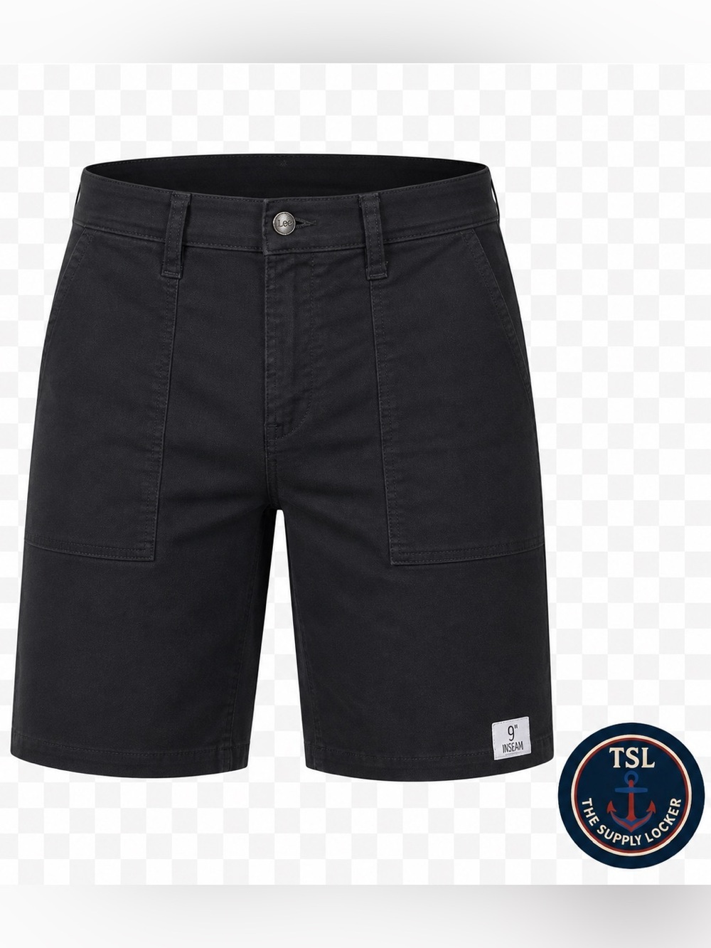 Lee Bermuda Shorts Womens 14 Medium Black Mid Rise Flex-To-Go 9” Inseam NWT